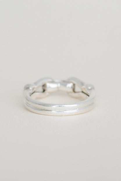 Horsebit Motif Double Band Ring