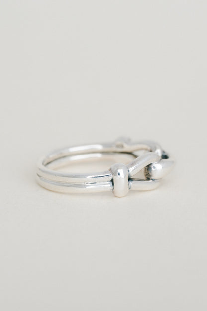 Horsebit Motif Double Band Ring