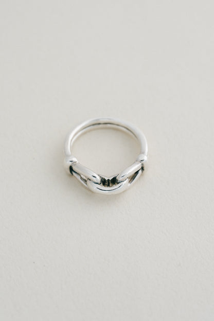 Horsebit Motif Double Band Ring