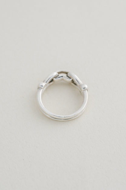 Horsebit Motif Double Band Ring