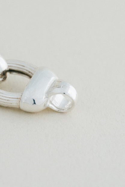 Grooved Oval Link Silver Bracelet (UK)