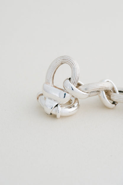 Grooved Oval Link Silver Bracelet (UK)