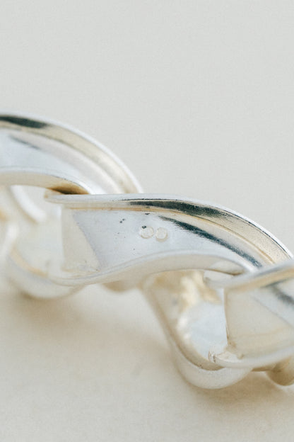 UNOAERRE｜Sculpted Link Silver Bracelet (Italy)