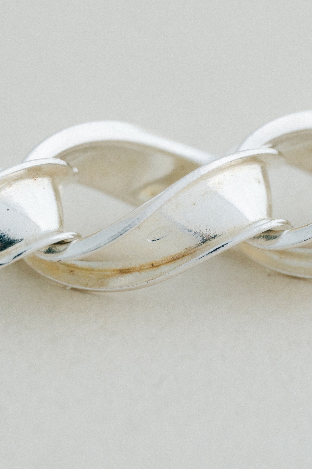 UNOAERRE｜Sculpted Link Silver Bracelet (Italy)