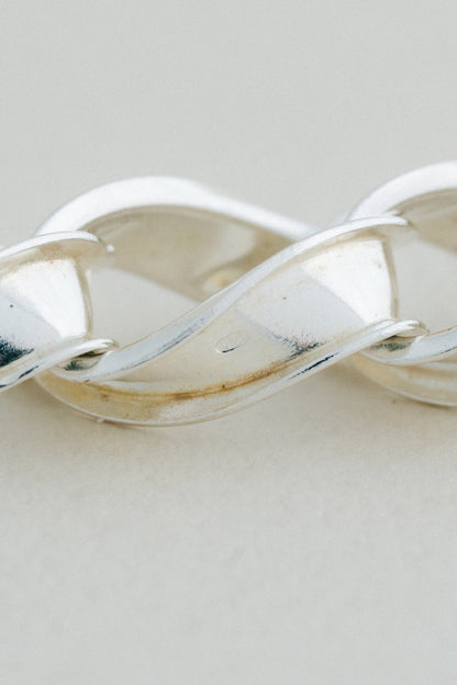 UNOAERRE｜Sculpted Link Silver Bracelet (Italy)