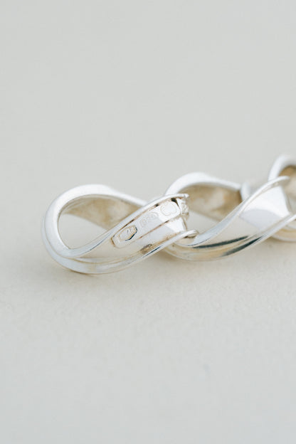 UNOAERRE｜Sculpted Link Silver Bracelet (Italy)