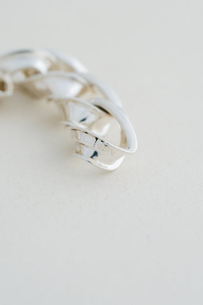 UNOAERRE｜Sculpted Link Silver Bracelet (Italy)