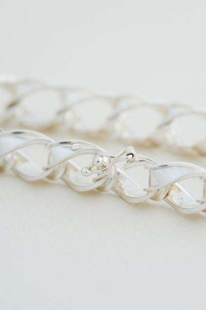 UNOAERRE｜Sculpted Link Silver Bracelet (Italy)