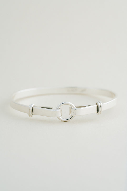 Hook & Ring Silver Bangle (Mexico)