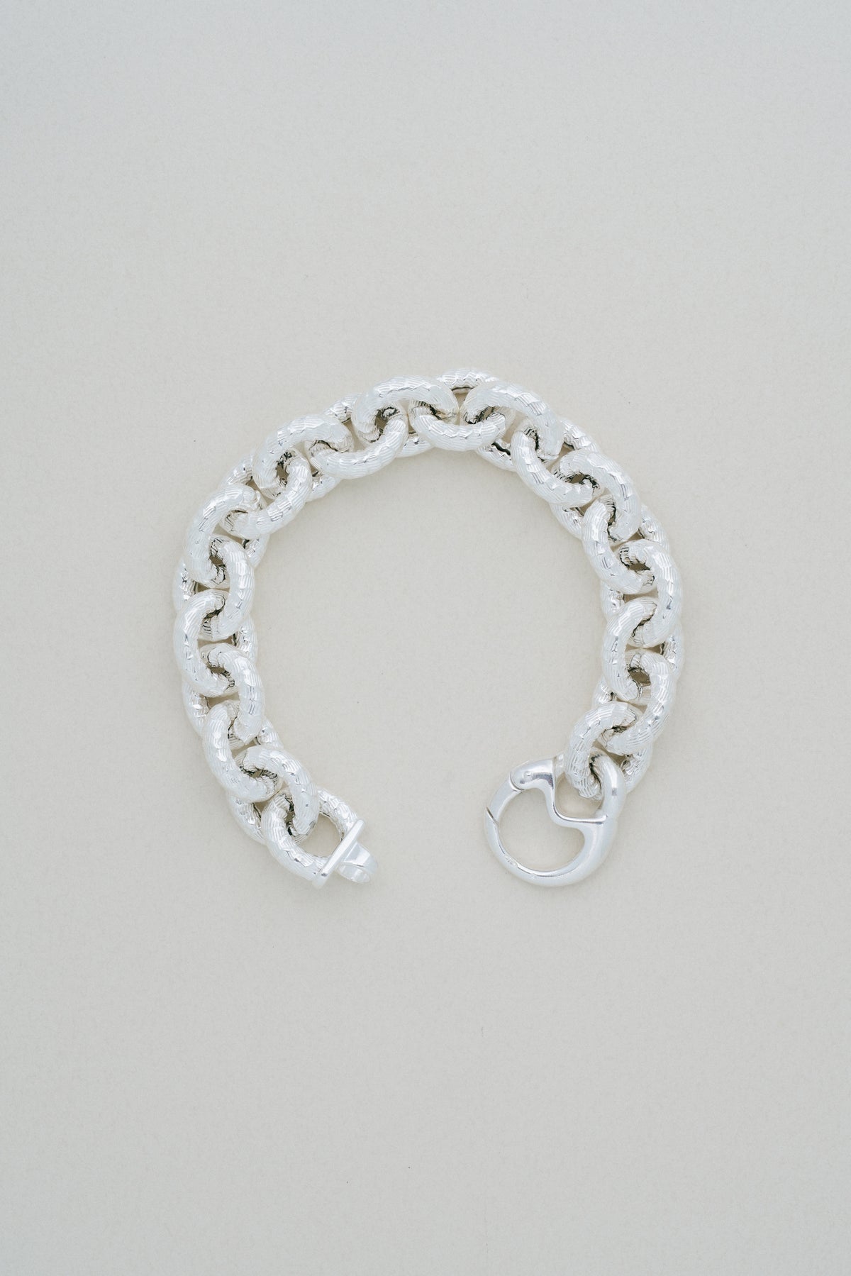 Textured Link Silver Bracelet (Portugal)