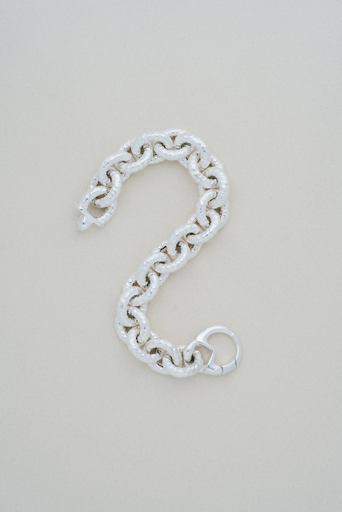 Textured Link Silver Bracelet (Portugal)