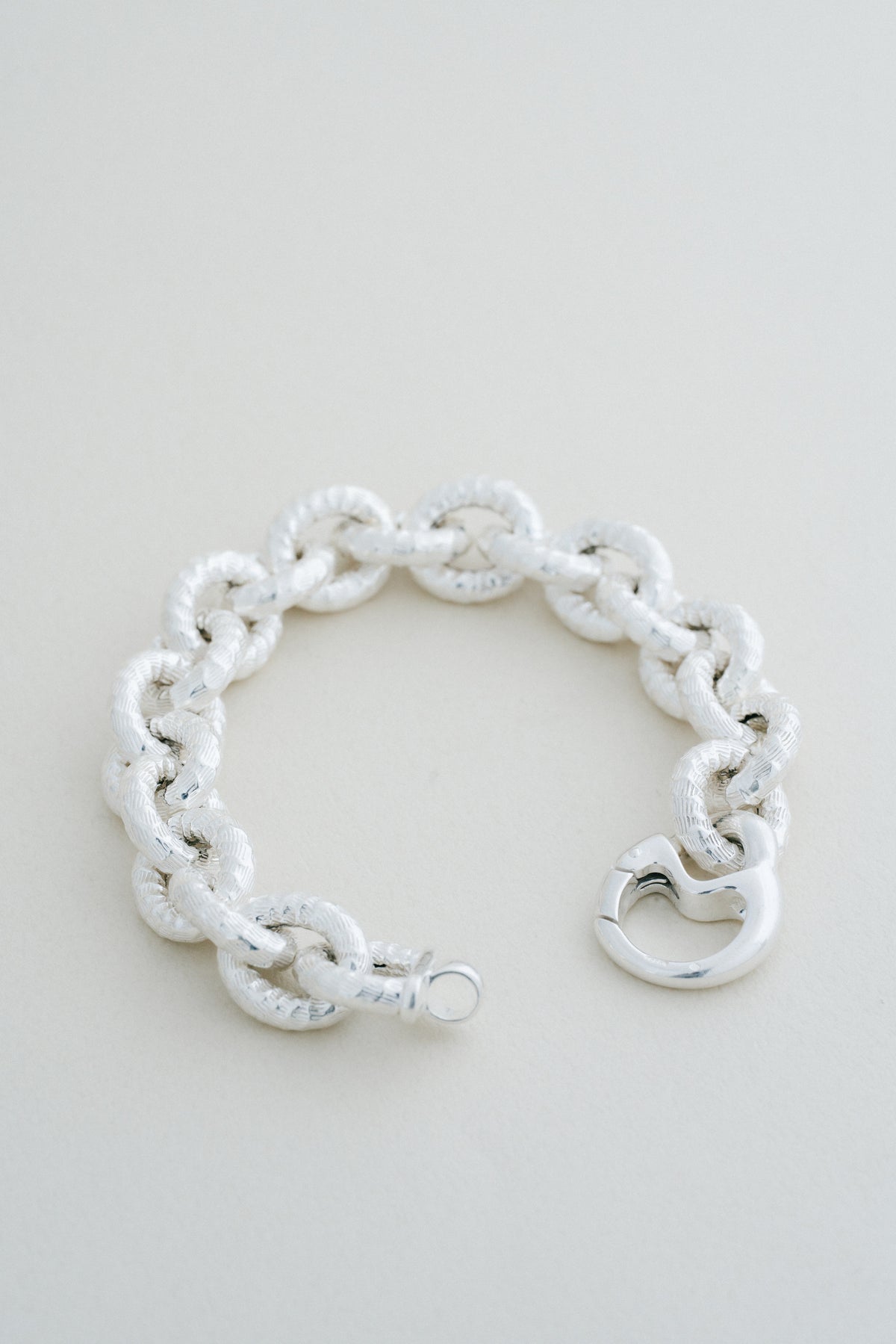 Textured Link Silver Bracelet (Portugal)