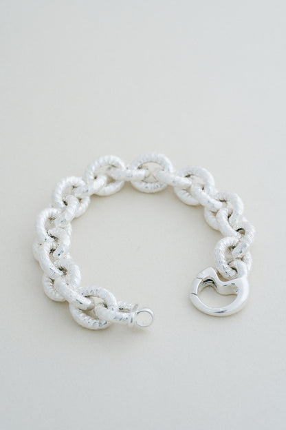 Textured Link Silver Bracelet (Portugal)