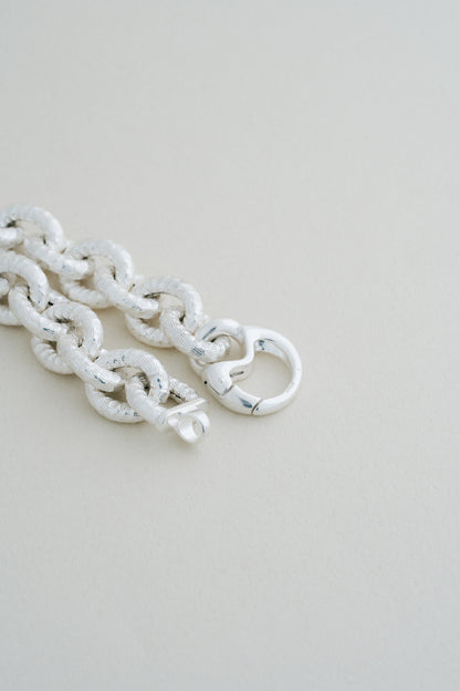 Textured Link Silver Bracelet (Portugal)
