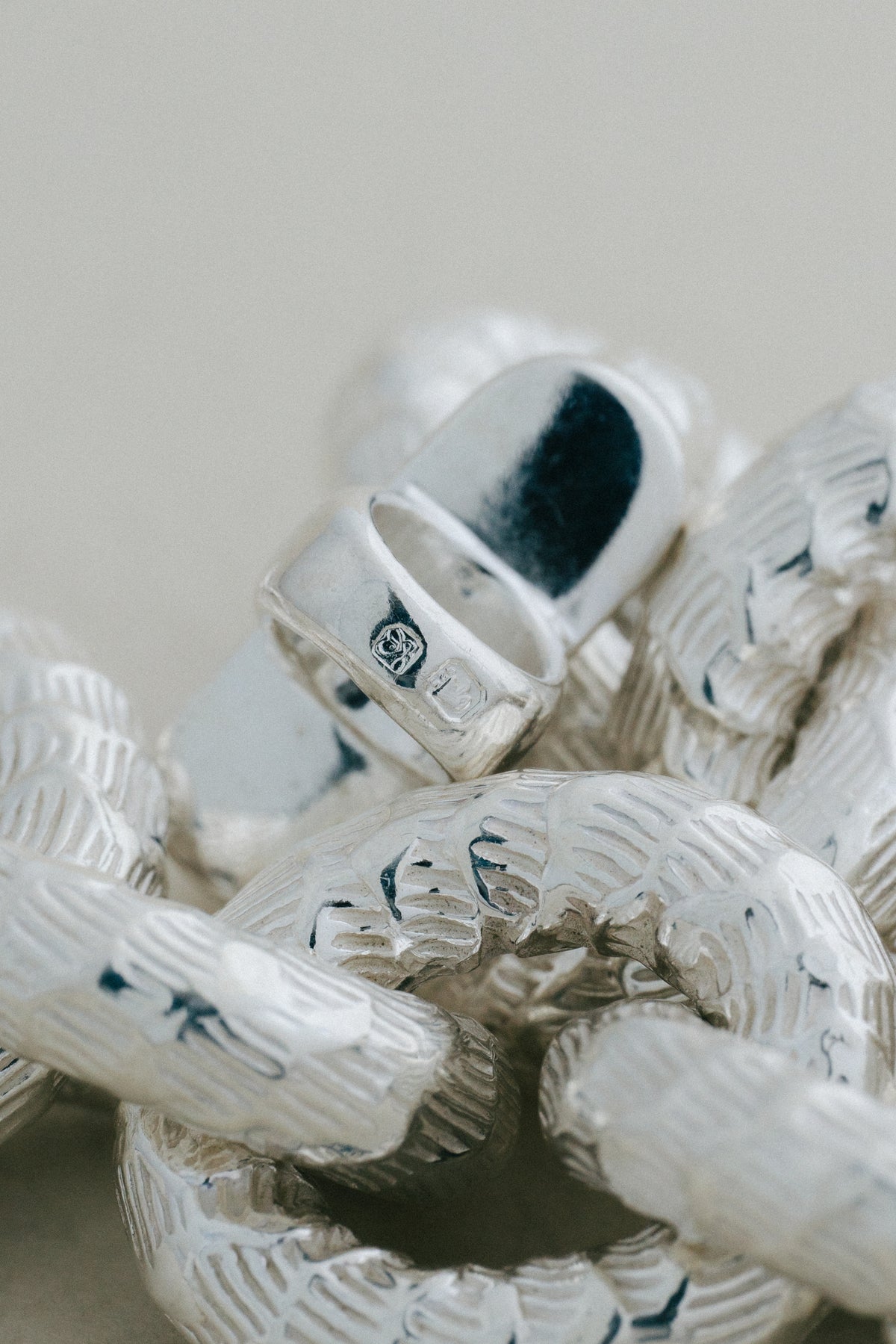 Textured Link Silver Bracelet (Portugal)