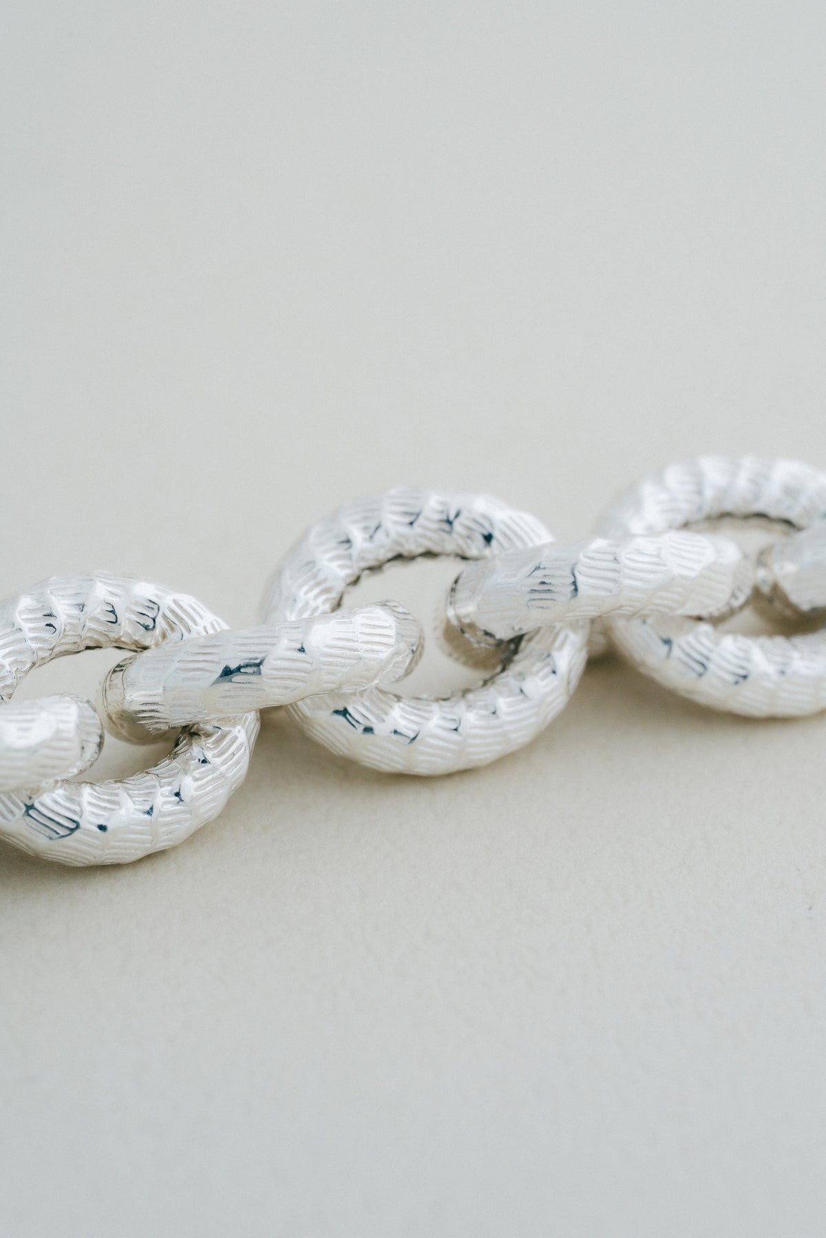 Textured Link Silver Bracelet (Portugal)