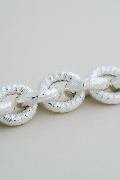 Textured Link Silver Bracelet (Portugal)