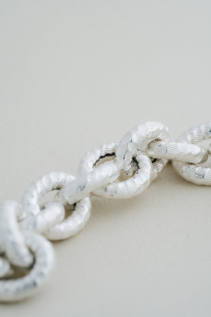 Textured Link Silver Bracelet (Portugal)