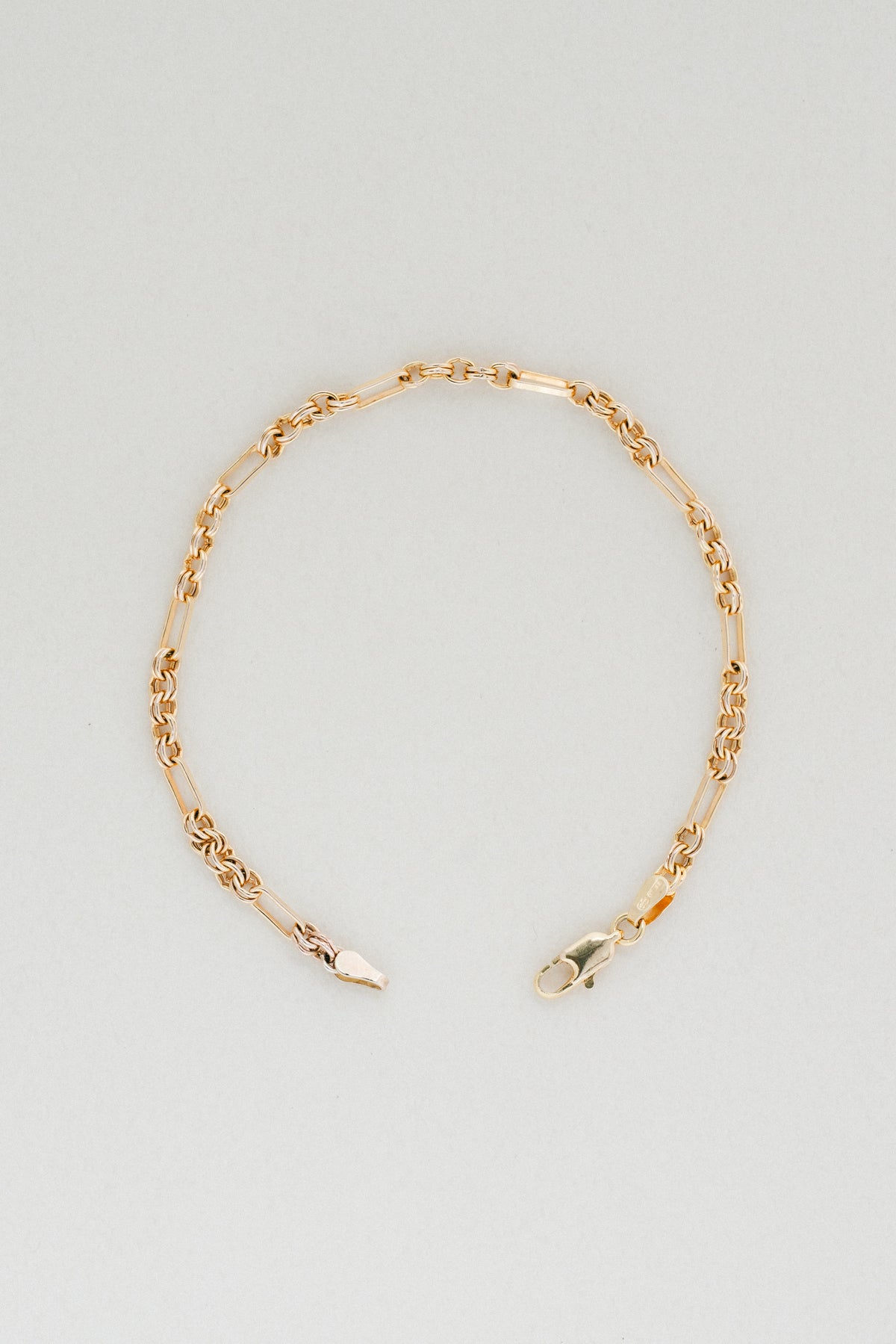 UNOAERRE｜Double Link 9ct Gold Bracelet (Italy)