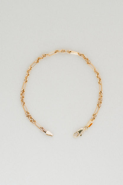UNOAERRE｜Double Link 9ct Gold Bracelet (Italy)