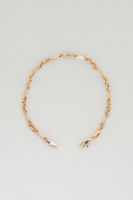 UNOAERRE｜Double Link 9ct Gold Bracelet (Italy)
