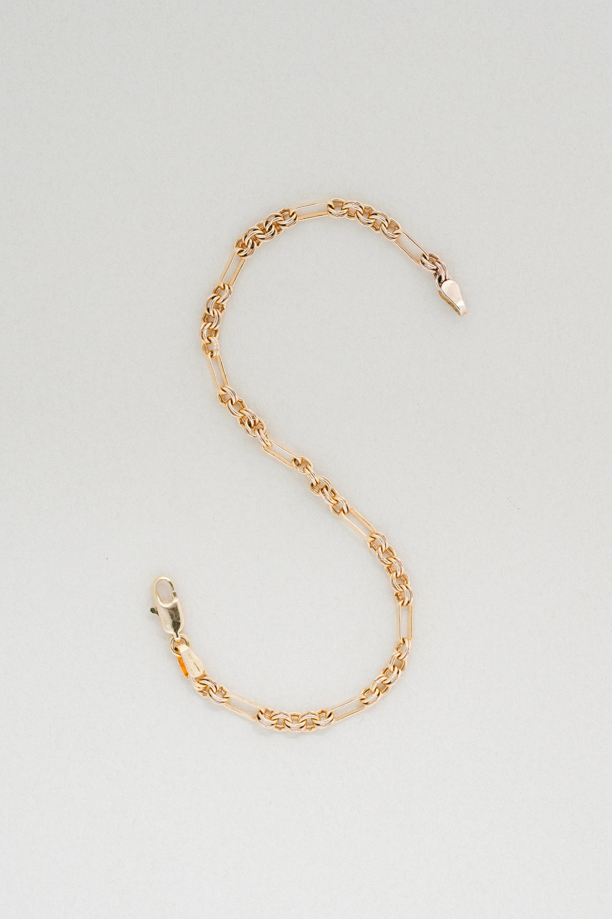 UNOAERRE｜Double Link 9ct Gold Bracelet (Italy)