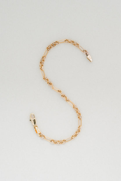 UNOAERRE｜Double Link 9ct Gold Bracelet (Italy)