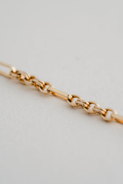 UNOAERRE｜Double Link 9ct Gold Bracelet (Italy)