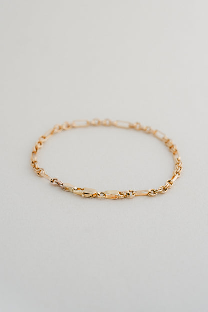 UNOAERRE｜Double Link 9ct Gold Bracelet (Italy)