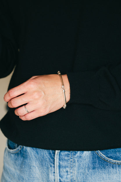 Curved Pipe Link Bracelet