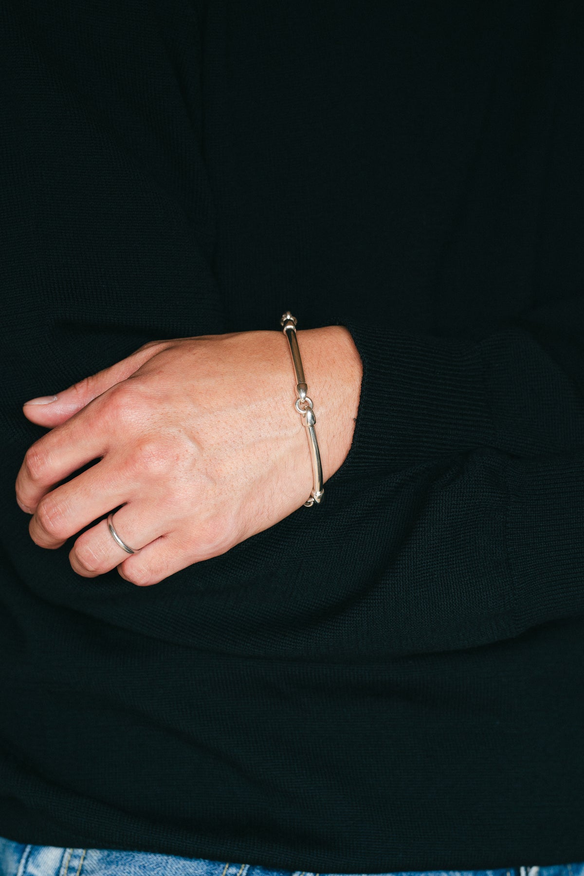 Curved Pipe Link Bracelet