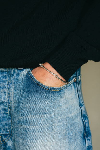 Curved Pipe Link Bracelet