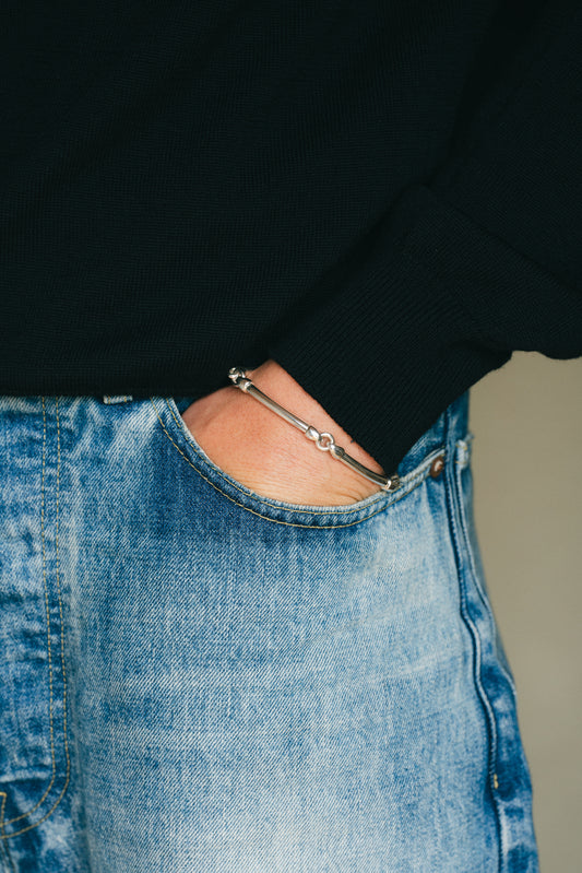 Curved Pipe Link Bracelet