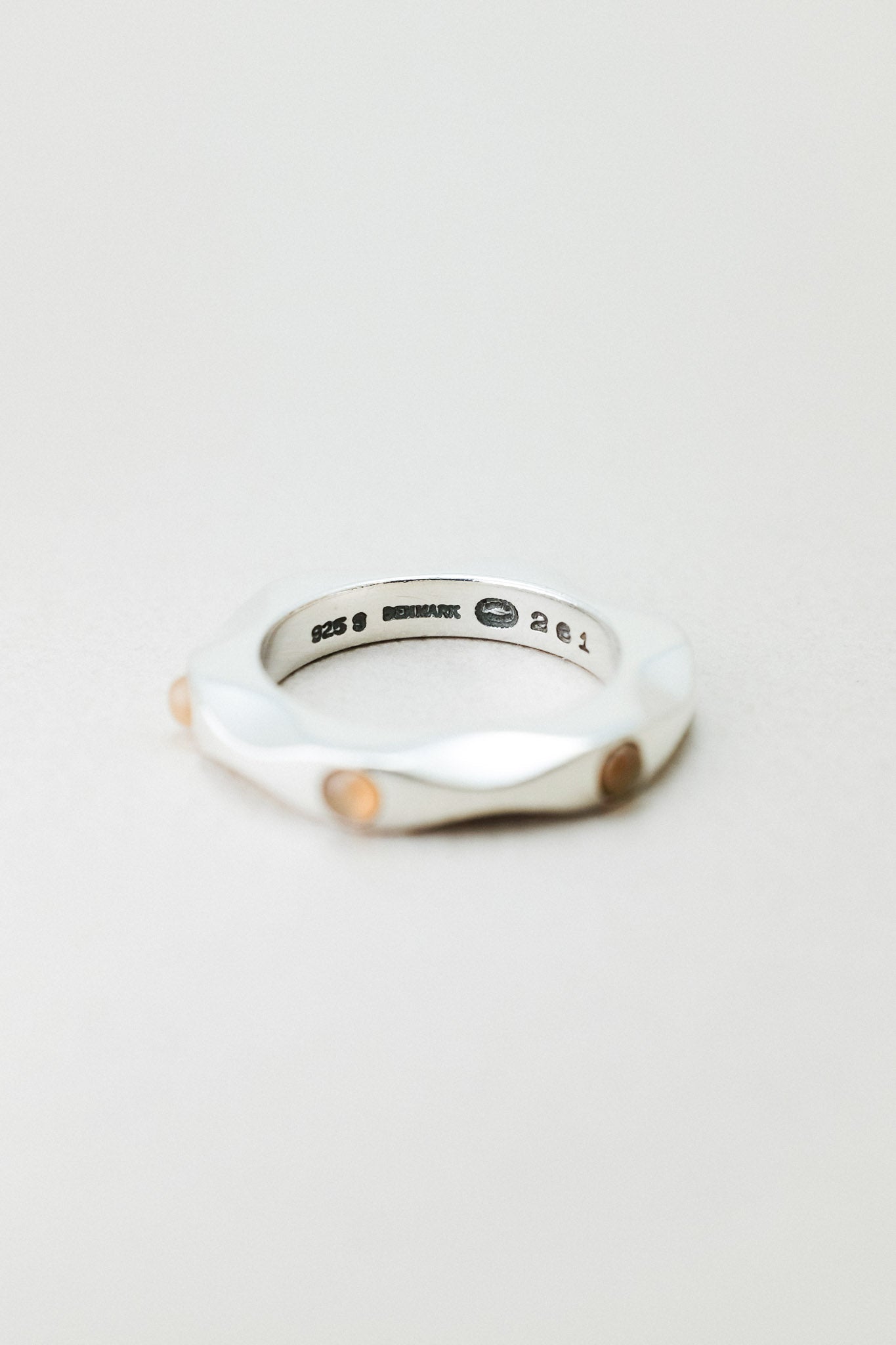 Georg Jensen｜Modernist Ring "261" Orange MoonStone (Denmark)