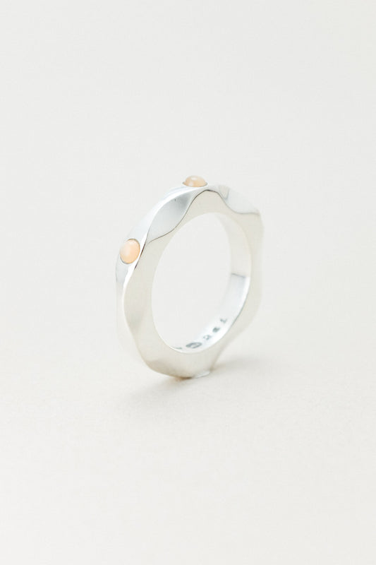 Georg Jensen｜Modernist Ring "261" Orange MoonStone (Denmark)
